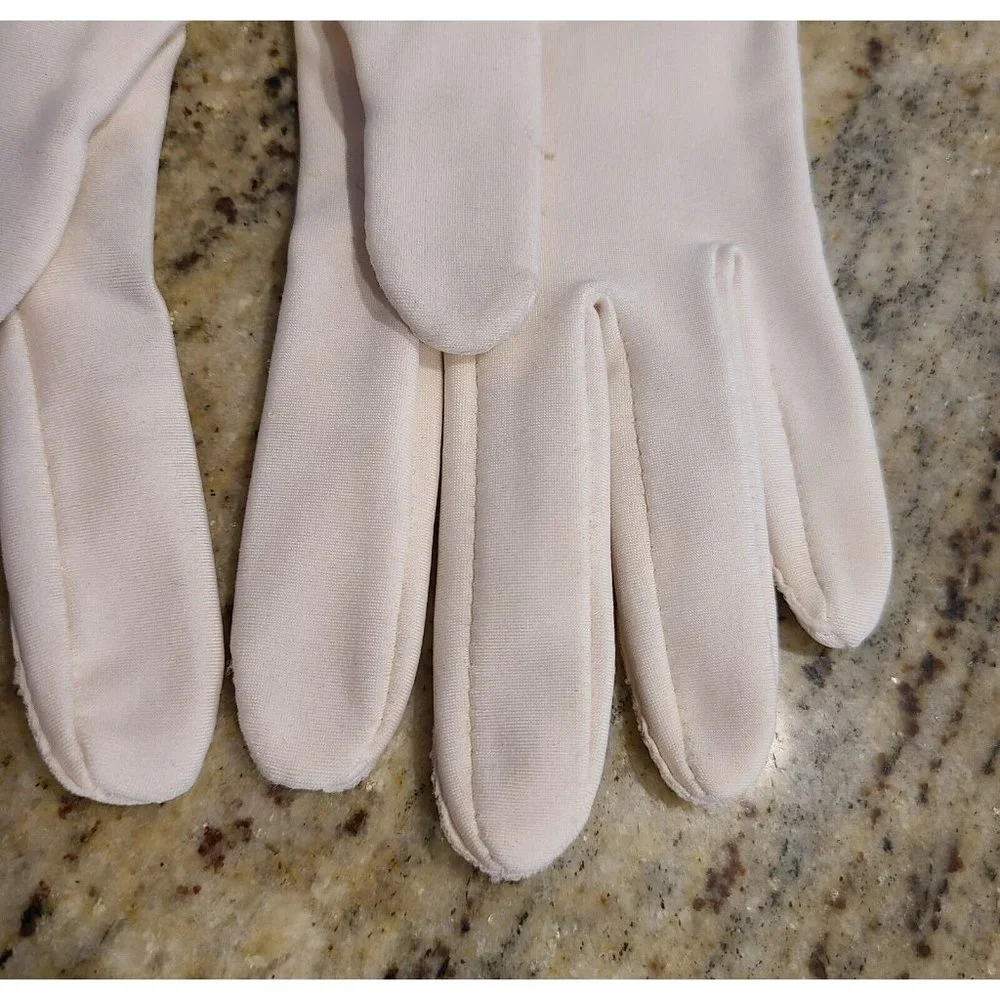 Vintage Size XL Isotoner Pink Stretch Formal Gloves. Nylon Spandex 7.5